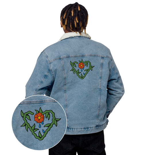 Flower denim jacket