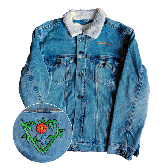 Flower denim jacket