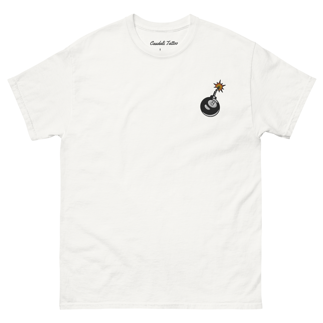 Eight ball billiards bomb T-shirt